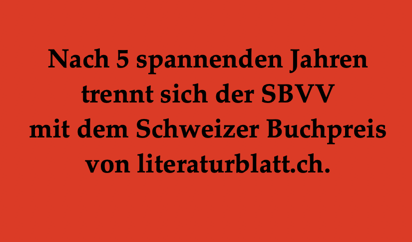 Sparmassnahmen kippen literaturblatt.ch! #SchweizerBuchpreis 24/01