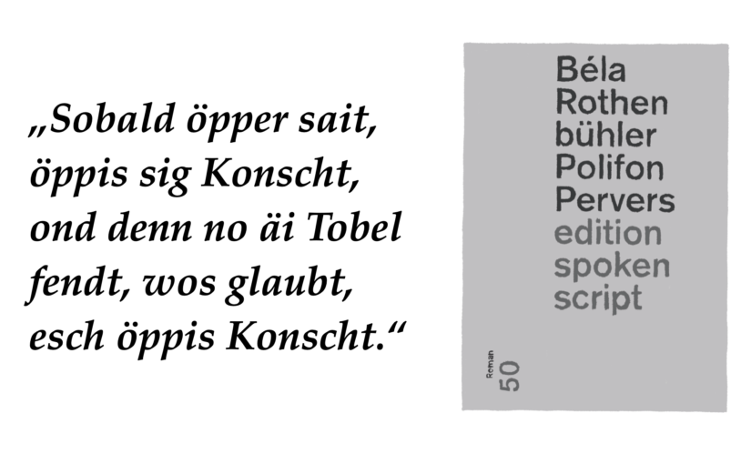 Béla Rothenbühler «Polifon Pervers», Der gesunde Menschenversand #SchweizerBuchpreis 24/05